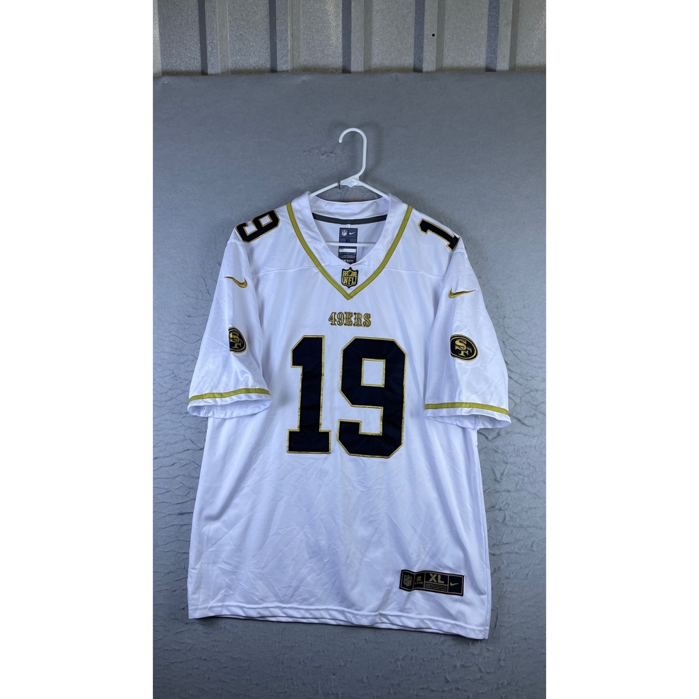 Nike Jersey Mens XL White Excellent Deebo Samuel 49ers On Field 19 Gold Trim